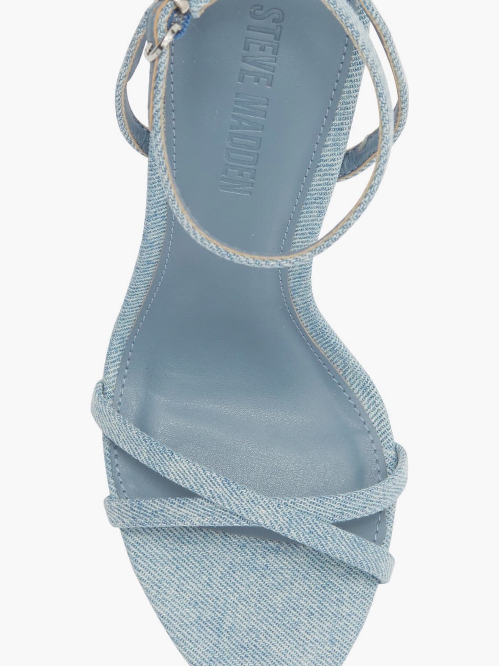 Steve Madden Light Blue Denim Strappy Heel Sandal